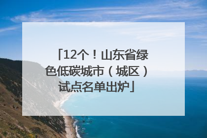 12个！山东省绿色低碳城市（城区）试点名单出炉