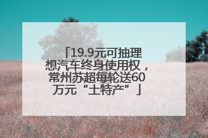 19.9元可抽理想汽车终身使用权，常州苏超每轮送60万元“土特产”