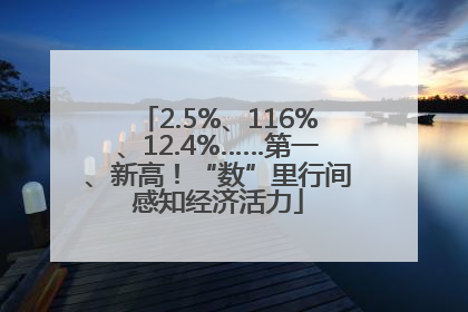 2.5%、116%、12.4%……第一、新高！“数”里行间感知经济活力