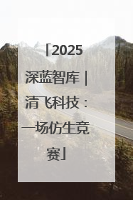 2025深蓝智库｜清飞科技：一场仿生竞赛