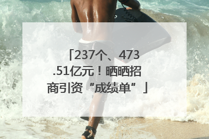 237个、473.51亿元！晒晒招商引资“成绩单”
