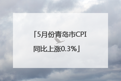 5月份青岛市CPI同比上涨0.3%
